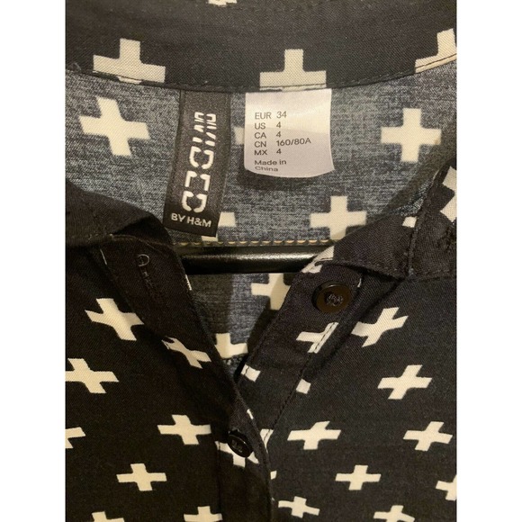DIVIDED H&M Black Cross Print Dress - Picture 7 of 9